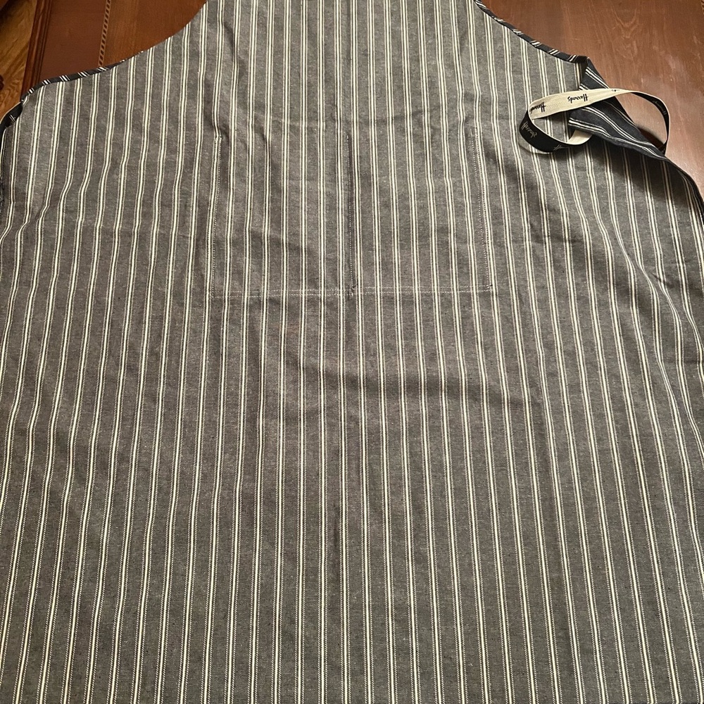 Harrods blue butchers apron 100% heavy cotton chambray unisex adult RARE - Picture 4 of 4